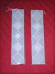 Wendy's bookmarks are parchment craft, from a design in a book by Pergamano.  From our 2006 Bookmark Swap.