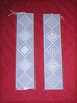 Wendy's bookmarks are parchment craft, from a design in a book by Pergamano.  From our 2006 Bookmark Swap.