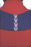 Maryse Levenson's stole for her daughter Myriam's ordination.  This is the back of the neck, joined by a braid.  The braid is a 32 bobbin braid using all of the stole colors.  The braid is Kawari Saza