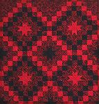 This is a partial shot of the front of the black & red Batik quilt I have been working on for awhile.