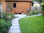 this is the alternative view of the patio taken from the end of the garden by the shed. The path should make it much easier to reach the shed in the winter now I won't have to walk on slippy grass

