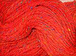 A close-up view of this dazzling red wool.