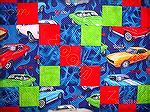 Close up of the muscle car quilting showing the "zoom zoom" quilting.
