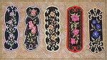 Bookmarks donated by Kyra Tenpenny. The bookmarks were machine embroidered. They are by oesd Mark My Words3. They are appliqued and embroidered.

2009 Bookmark Swap