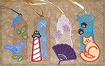 Bookmarks donated by Kyra Tenpenny. The bookmarks were machine embroidered. They are by Dakota Sewin' Big #30 Lace-themed Bookmarks. They are a combination of free standing lace and applique.

2009 