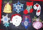 These are free standing lace and applique ornaments by Dakota. They are Dakota 970383 Christmas Ornaments there are 30 of them and they fit in a 4&quot;x4&quot; hoop. They were stitched by Kyra Tenpen