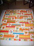 Quilt made from a jelly roll of the Fresh Squeezed fabric line. 

Catriona