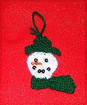 This ornament was designed and knitted by Katie McMillan.