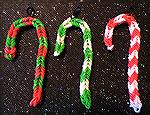 These adorable candy canes were designed and made by Patricia Tenpenny using loom bands.