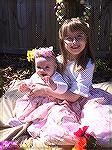 Lexi and Eva dressed for Easter.