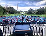 10/10/20   Hundreds of Trump fans gathered on the White House south lawn. Waiting for the Prez to com to the rostrum. This was his first public event, since release from the hospital. He spoke about 2