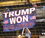 Banner was flown by fans at a NY Yankees game, in May 2021.  A signal that election distrust continues.