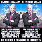 graphical comment regarding the clear conflict of interest in US gov and WHO