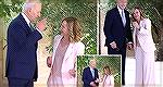 Biden at 2024 G7 mistakenly trying to salute Italian prime minister.